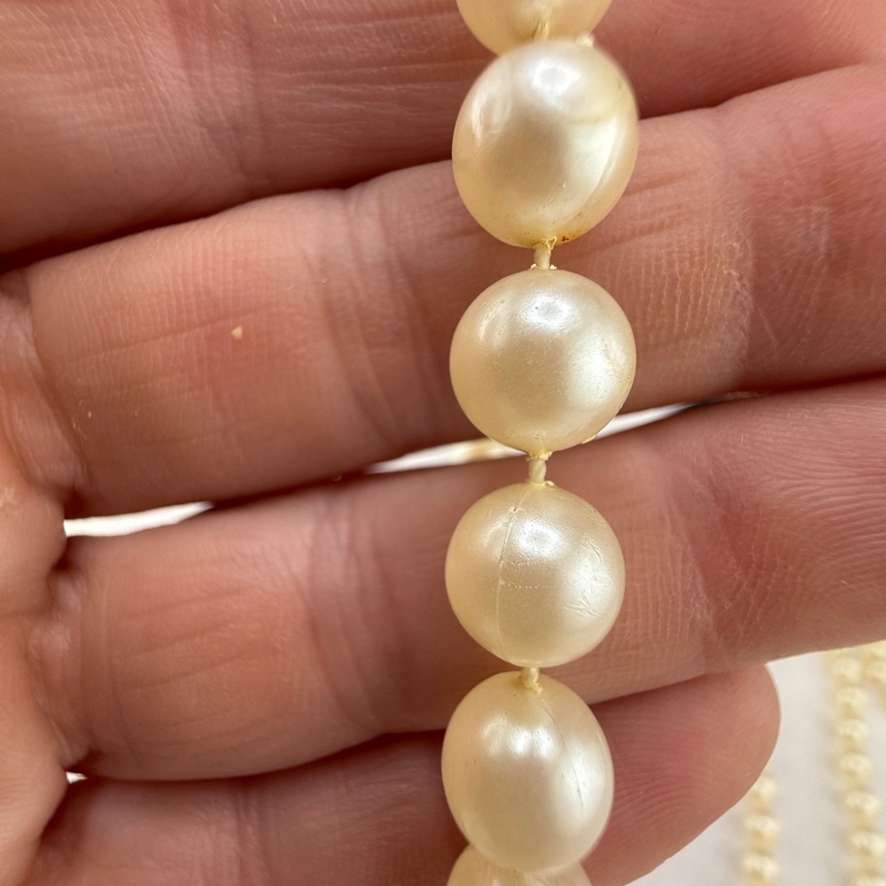 Vintage Flapper Imitation Pearl Necklace Extremely Long 108" - Picture 3 of 8